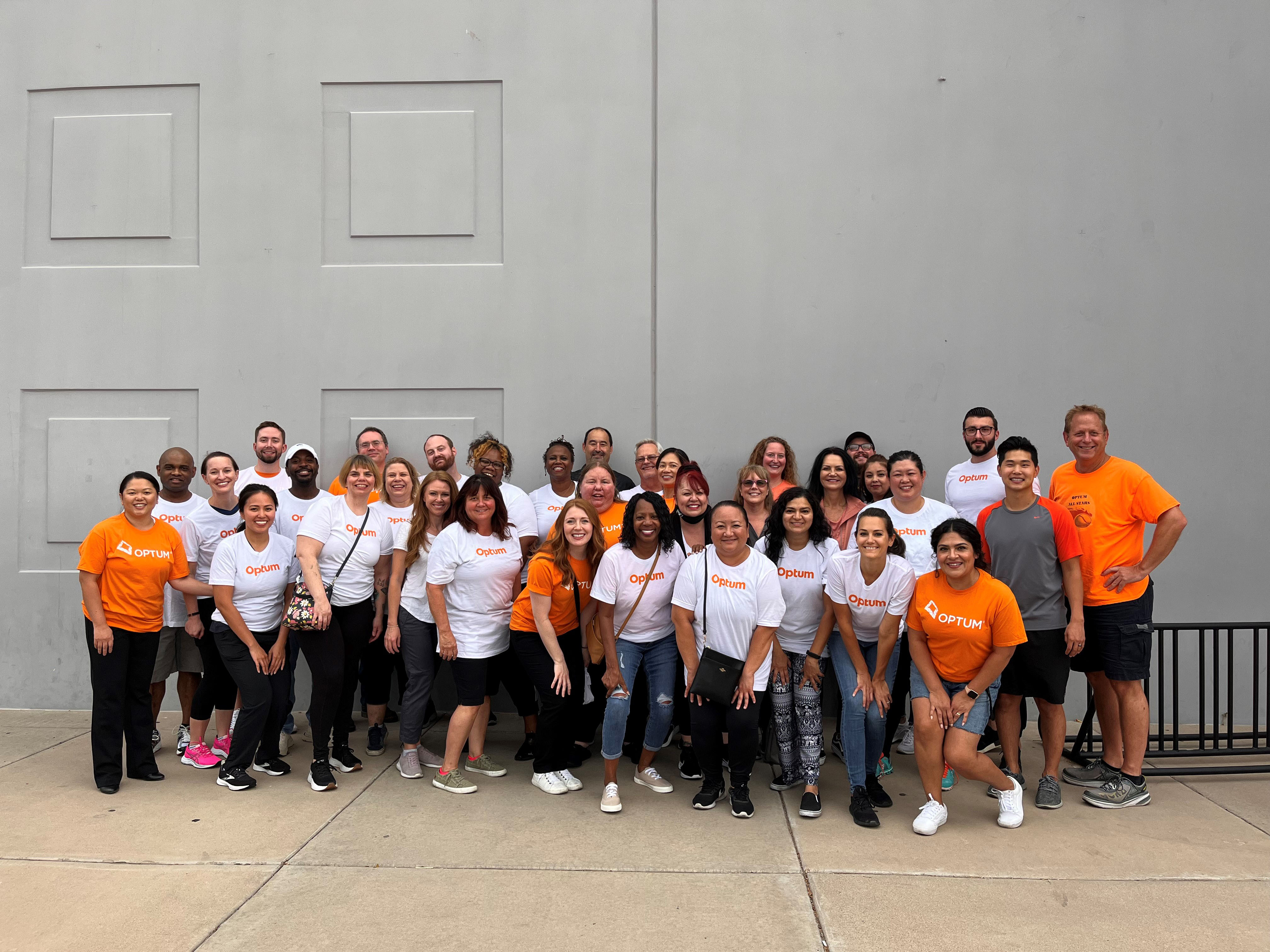 Optum employees at a volunteer event